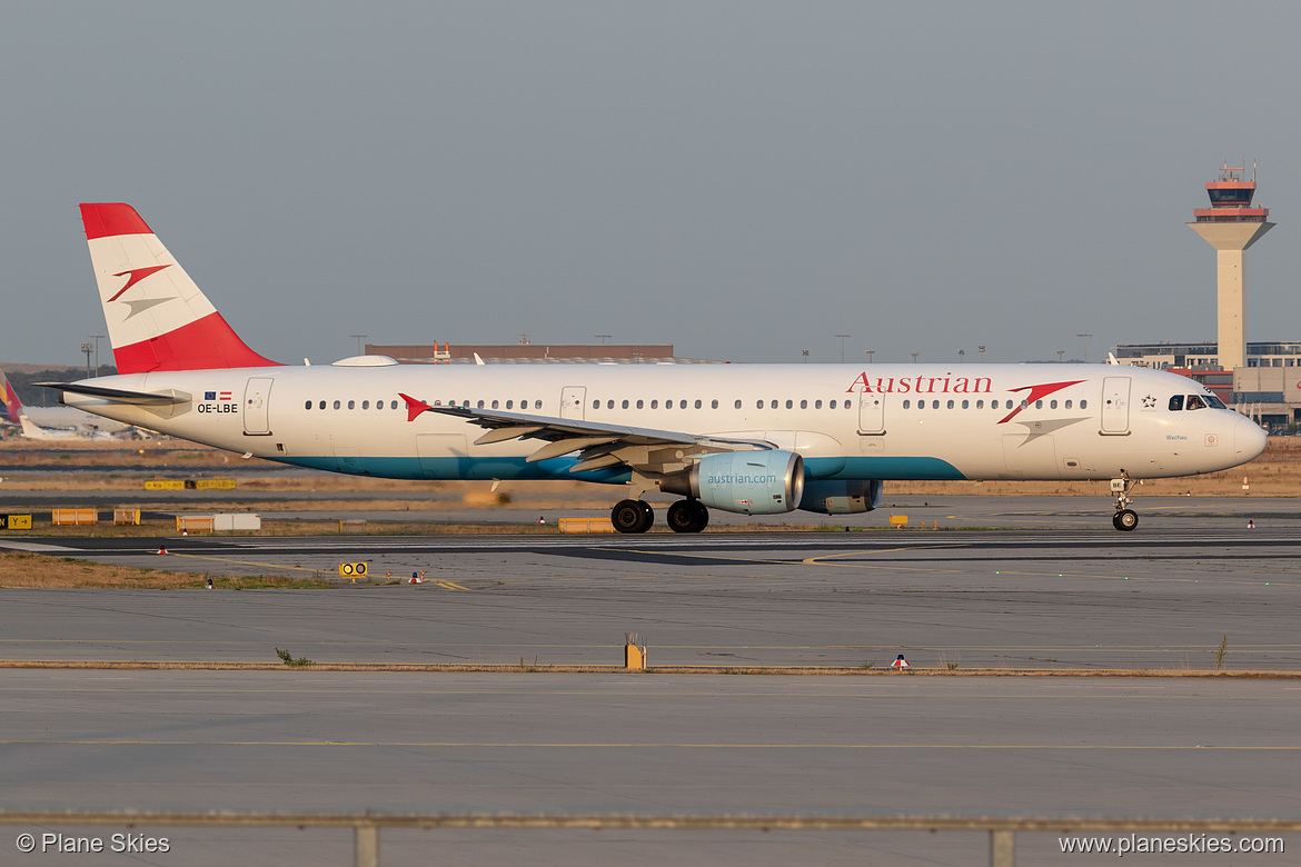 Austrian Airlines Airbus A321-200 OE-LBE at Frankfurt am Main International Airport (EDDF/FRA) Austrian Airlines Airbus A321-200 OE-LBE at Frankfurt am Main International Airport (EDDF/FRA)