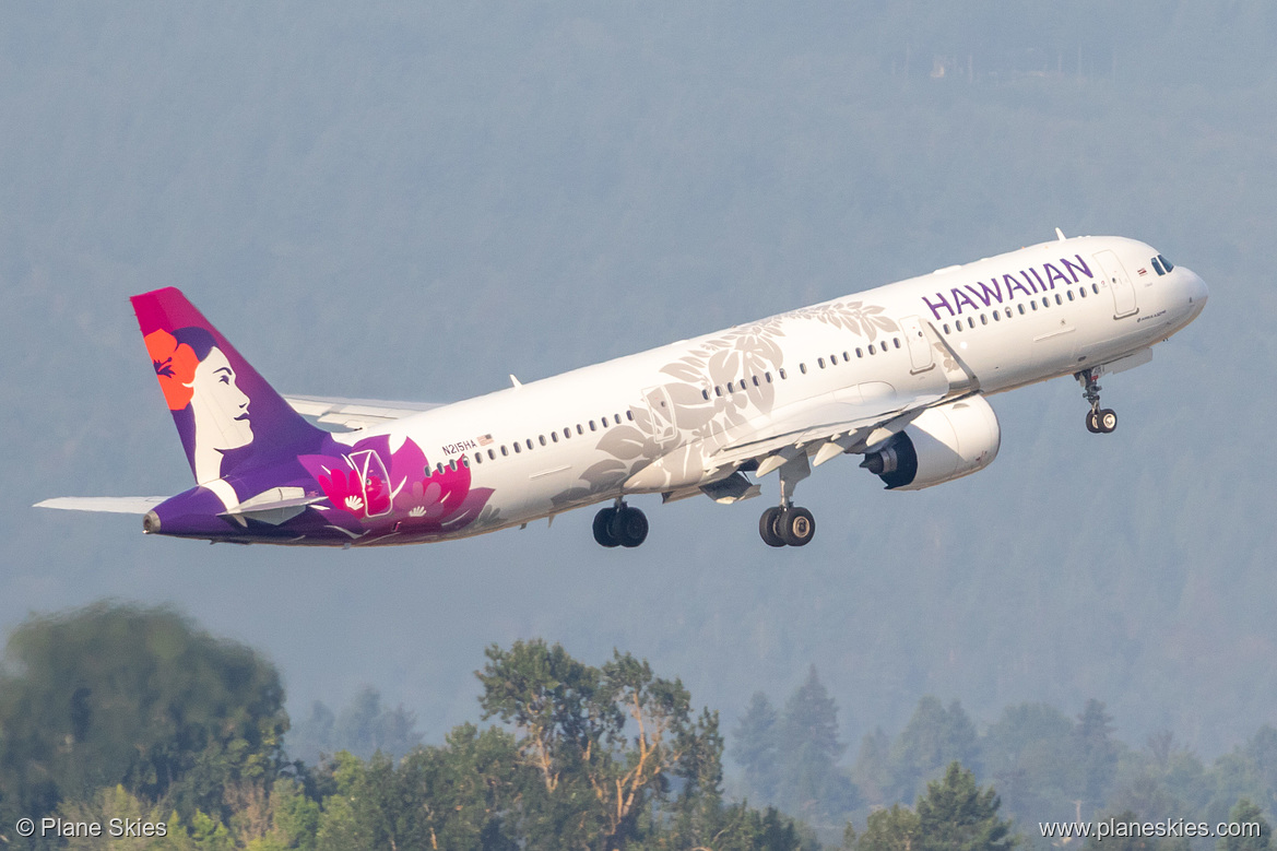 Hawaiian Airlines Airbus A321neo N215HA at Portland International Airport (KPDX/PDX) Hawaiian Airlines Airbus A321neo N215HA at Portland International Airport (KPDX/PDX)
