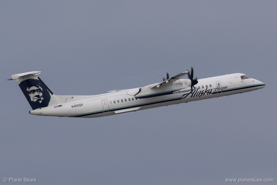 Horizon Air DHC Dash-8-400 N405QX at Portland International Airport (KPDX/PDX) Horizon Air DHC Dash-8-400 N405QX at Portland International Airport (KPDX/PDX)