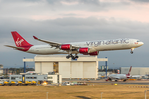 Virgin Atlantic Airbus A340-600 G-VWEB at London Heathrow Airport (EGLL/LHR) Virgin Atlantic Airbus A340-600 G-VWEB at London Heathrow Airport (EGLL/LHR)