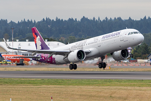 Hawaiian Airlines Airbus A321neo N214HA at Portland International Airport (KPDX/PDX) Hawaiian Airlines Airbus A321neo N214HA at Portland International Airport (KPDX/PDX)